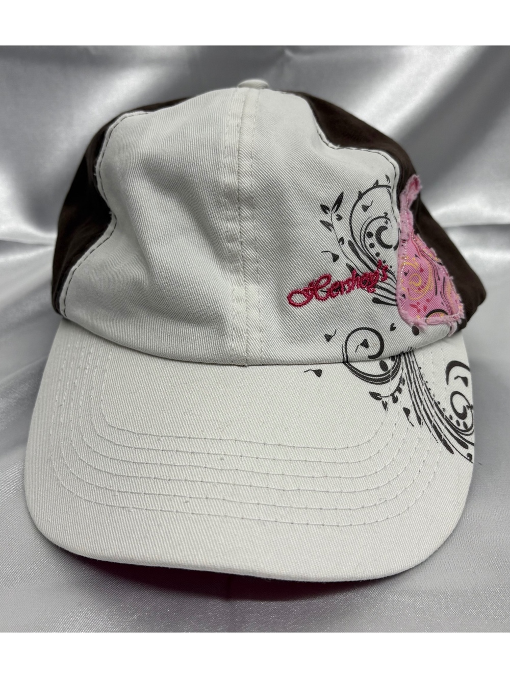 Hersheyās Chocolate Womenās Baseball Cap Brown Pink White Graphic Swirl Y2K